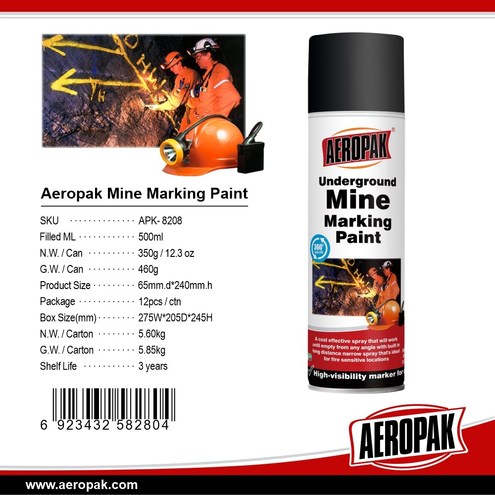 Tinta spray para marcação de mina